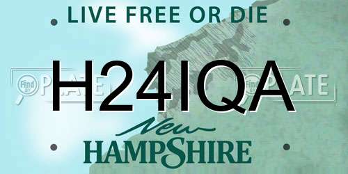 H24IQA New Hampshire License Plate