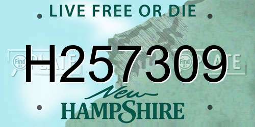 H257309 New Hampshire License Plate