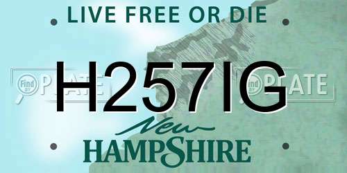 H257IG New Hampshire License Plate