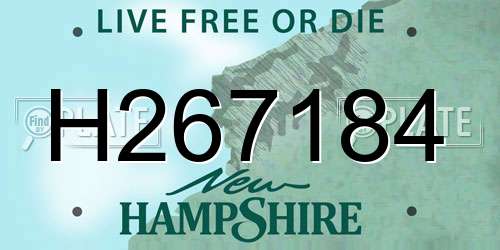 H267184 New Hampshire License Plate