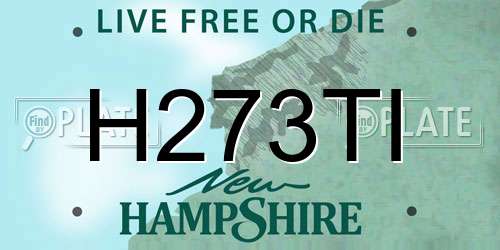H273TI New Hampshire License Plate