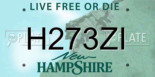 H273ZI New Hampshire License Plate