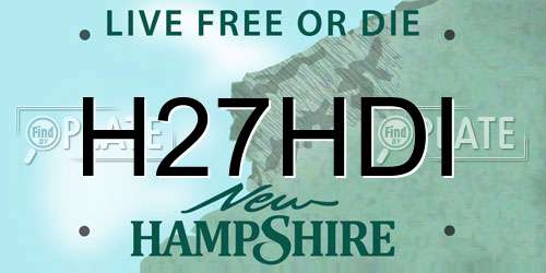 H27HDI New Hampshire License Plate