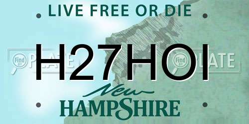 H27HOI New Hampshire License Plate