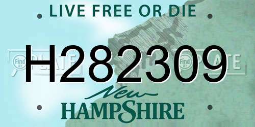 H282309 New Hampshire License Plate
