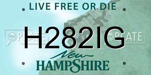 H282IG New Hampshire License Plate