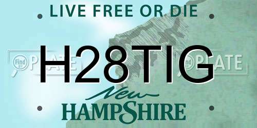 H28TIG New Hampshire License Plate