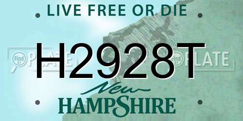H2928T New Hampshire License Plate