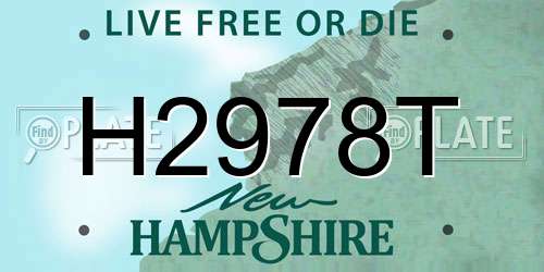 H2978T New Hampshire License Plate