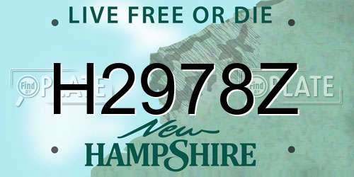 H2978Z New Hampshire License Plate