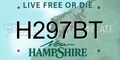 H297BT New Hampshire License Plate