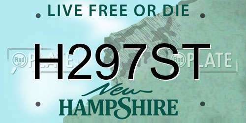 H297ST New Hampshire License Plate