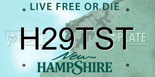 H29TST New Hampshire License Plate