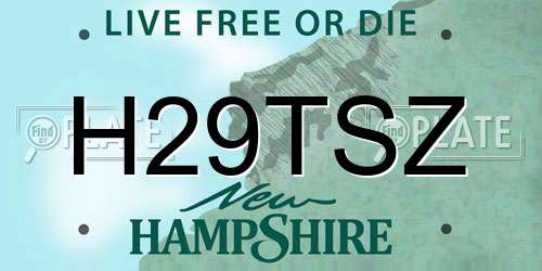 H29TSZ New Hampshire License Plate