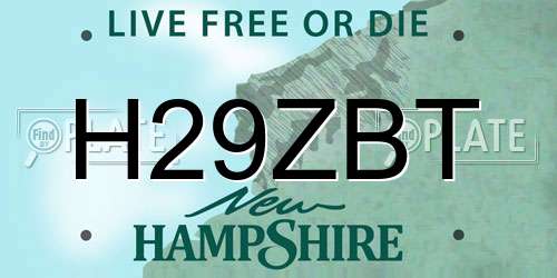 H29ZBT New Hampshire License Plate