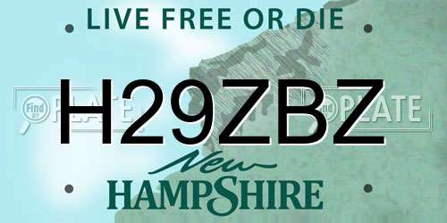 H29ZBZ New Hampshire License Plate