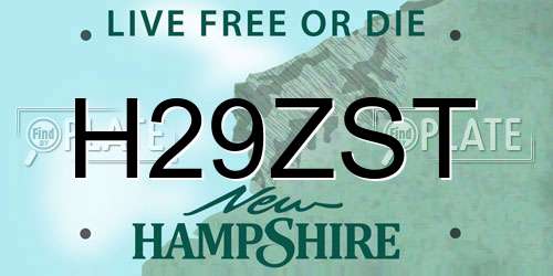 H29ZST New Hampshire License Plate