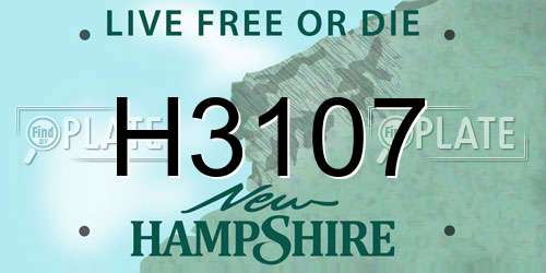 H3107 New Hampshire License Plate