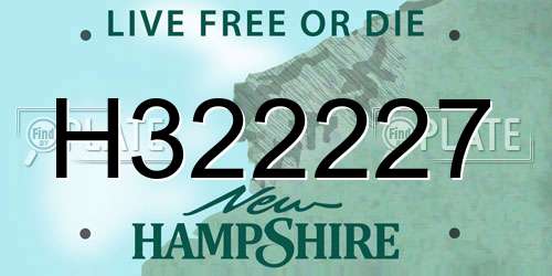 H322227 New Hampshire License Plate