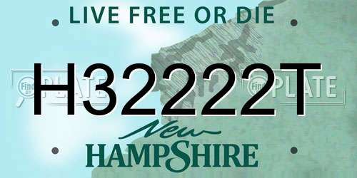 H32222T New Hampshire License Plate