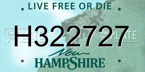 H322727 New Hampshire License Plate