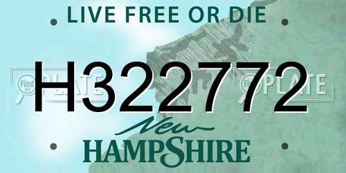 H322772 New Hampshire License Plate
