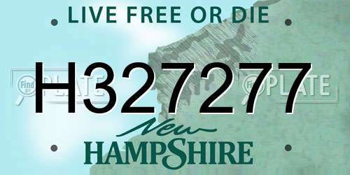 H327277 New Hampshire License Plate