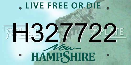 H327722 New Hampshire License Plate