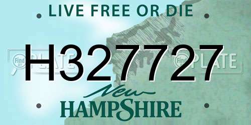 H327727 New Hampshire License Plate