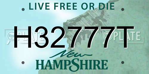 H32777T New Hampshire License Plate