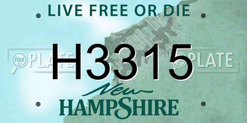 H3315 New Hampshire License Plate