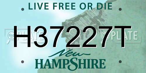 H37227T New Hampshire License Plate
