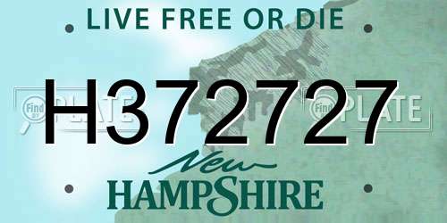 H372727 New Hampshire License Plate