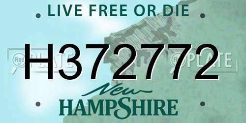 H372772 New Hampshire License Plate