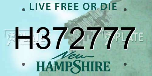 H372777 New Hampshire License Plate