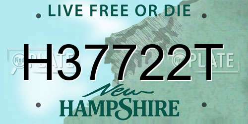 H37722T New Hampshire License Plate