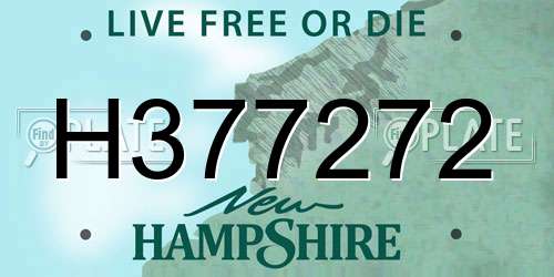 H377272 New Hampshire License Plate