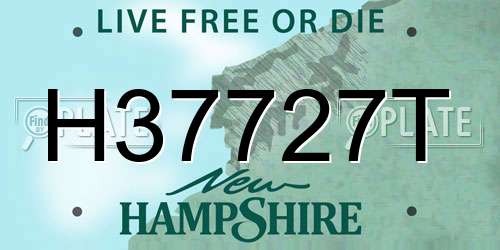 H37727T New Hampshire License Plate