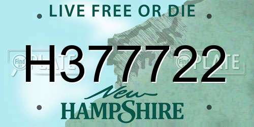 H377722 New Hampshire License Plate