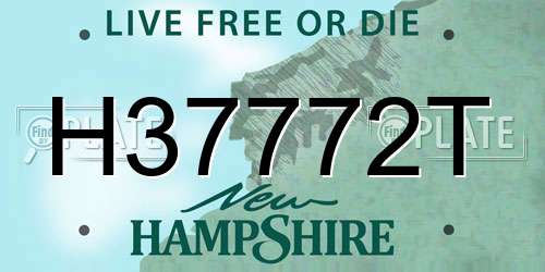 H37772T New Hampshire License Plate