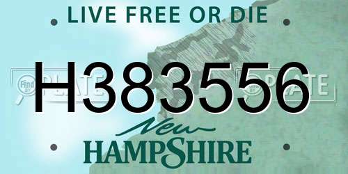 H383556 New Hampshire License Plate