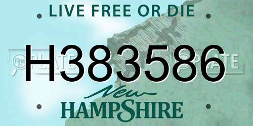 H383586 New Hampshire License Plate