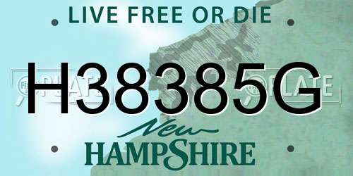 H38385G New Hampshire License Plate