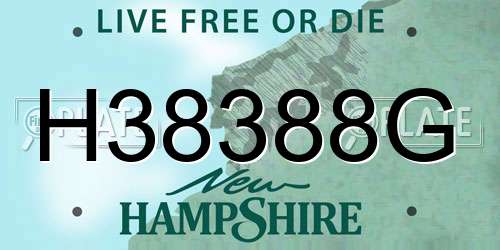 H38388G New Hampshire License Plate