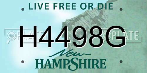 H4498G New Hampshire License Plate