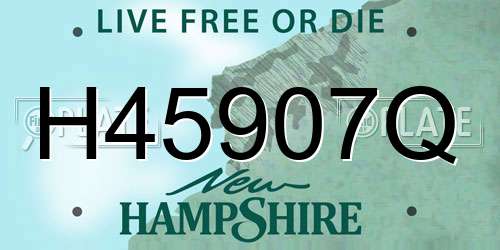 H45907Q New Hampshire License Plate