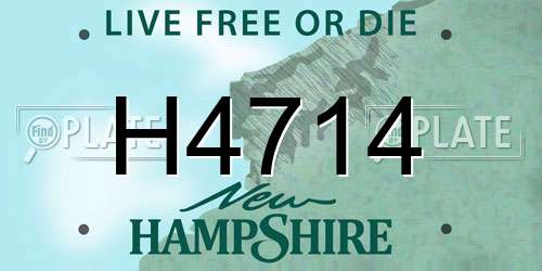 H4714 New Hampshire License Plate