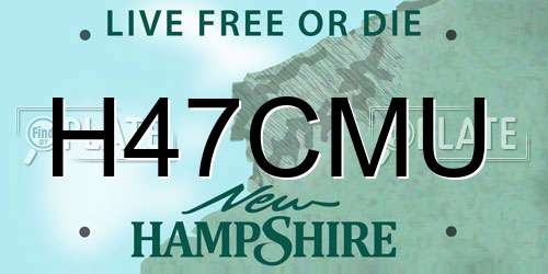 H47CMU New Hampshire License Plate