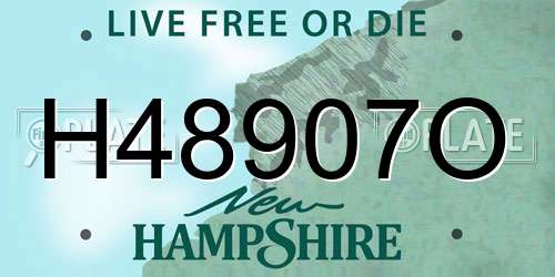 H48907O New Hampshire License Plate