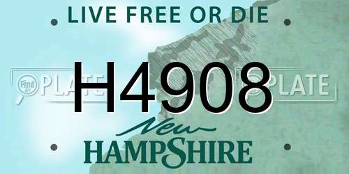 H4908 New Hampshire License Plate